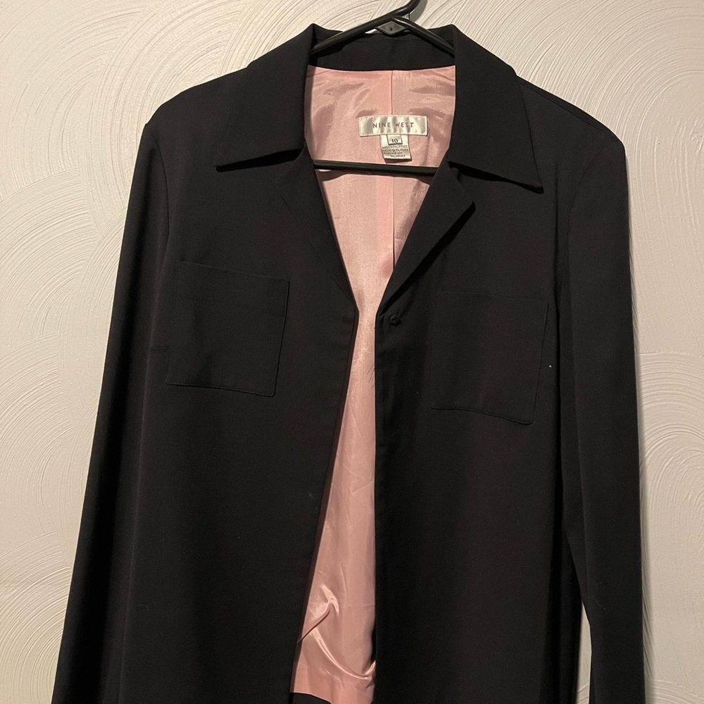 Navy Blue Nine West Skirt Suit Set Size 10